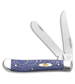 Case Knives Mini Trapper Knife 3.5" Blue Sycamore Wood (7207 SS) 63731