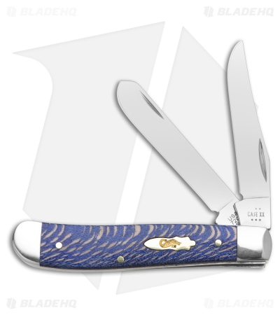 Case Knives Mini Trapper Knife Blue Sycamore Wood