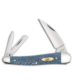 Case Knives Seahorse Whittler Knife 4" Blue Sycamore Wood (7355WH SS) 63735