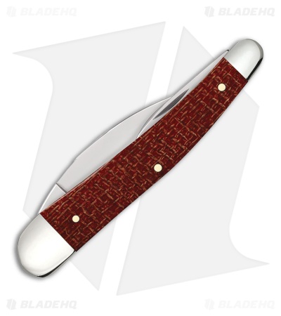 Case Knives Seahorse Whittler Knife 4" Dark Red Burlap Micarta (10355WH CS)