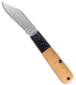 Case Crossroads XR Barlow Slip Joint Knife Tan Richlite Black G-10 (2.5" Satin)