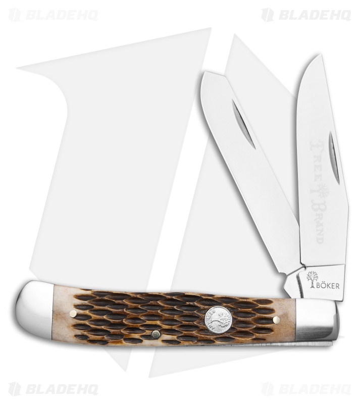 Boker Trapper Slip Joint Knife Amber Jigged Bone (3.2" Satin) 110890