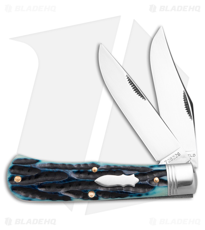 GEC Tidioute Cutlery French Creek Trapper Continental Blue Bone(3.1" Satin)