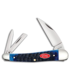 Case Knives Seahorse Whittler Knife 4" Navy Blue Rogers Jigged Bone (6355WH SS)