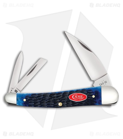 Case Knives Seahorse Whittler Knife 4" Navy Blue Rogers Jigged Bone (6355WH SS)