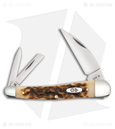 Case Knives Seahorse Whittler Knife 4" Amber Jigged Bone (6355WH CS) CA30094