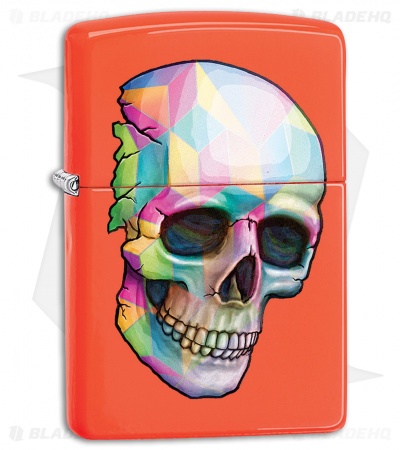 Zippo Lighter Skull (Neon Orange) 11997 