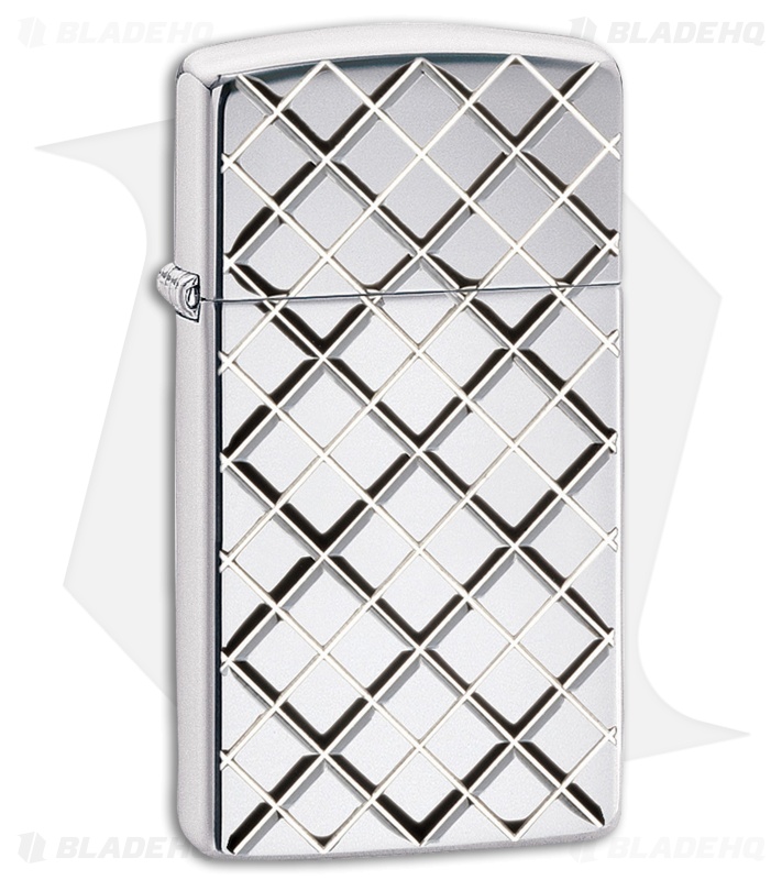 Zippo Lighter Argyle Slim (Brushed Chrome) 11599