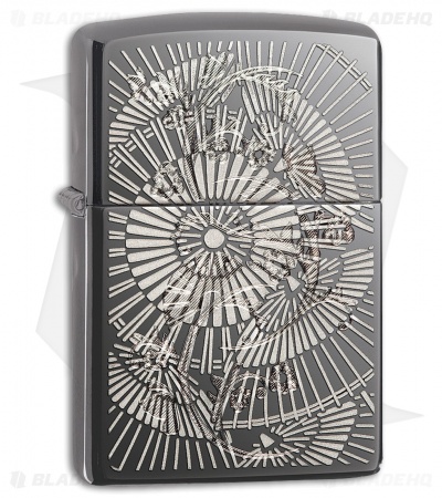 Zippo Lighter Asian Floral (High Polish Chrome) 12314