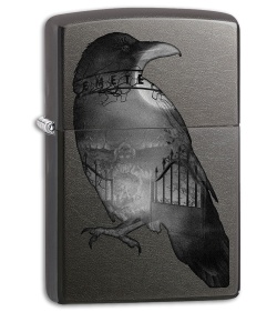 Zippo Lighter Double Exposed Raven (Gray Dusk) 12286