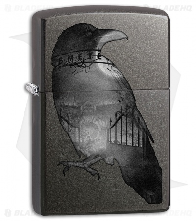 Zippo Lighter Double Exposed Raven (Gray Dusk) 12286