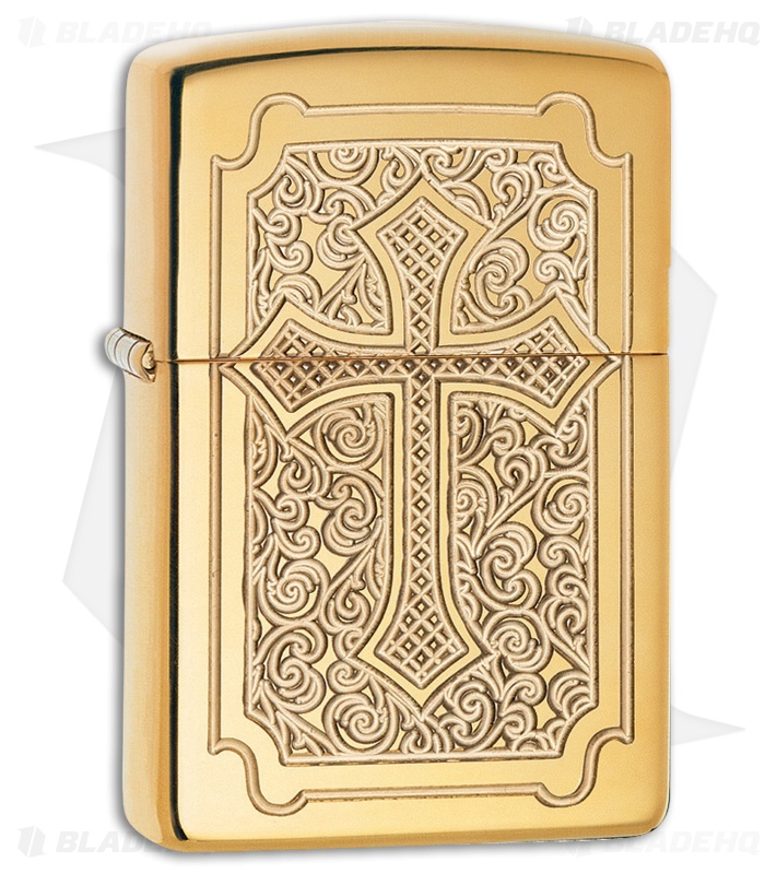 Zippo Lighter Eccentric Cross (High Polish Brass) 12332