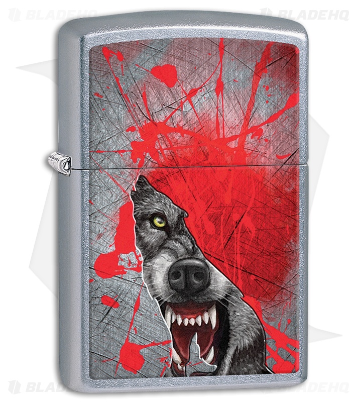 Zippo Lighter Grunge Howling Wolf (Street Chrome) 11844 Blade HQ