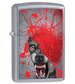 Zippo Lighter Grunge Howling Wolf (Street Chrome) 11844