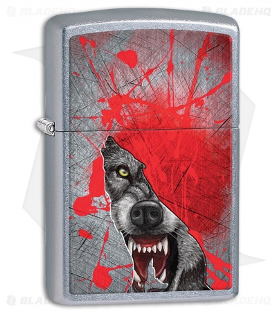 Zippo Lighter Grunge Howling Wolf (Street Chrome) 11844