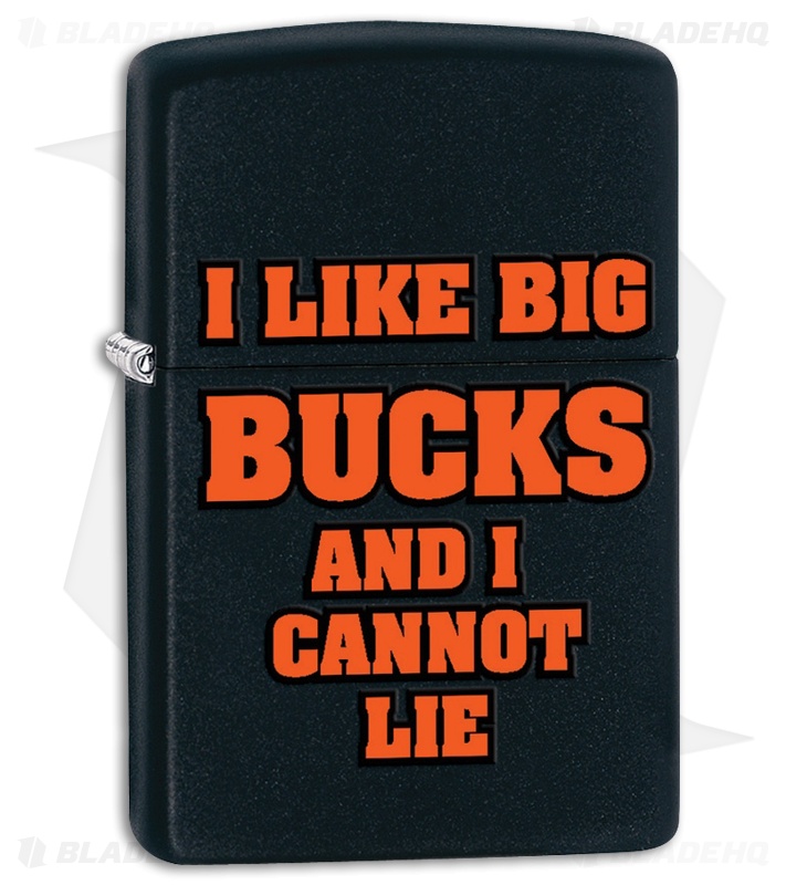 Zippo Lighter I Like Big Bucks (Black Matte) 11842