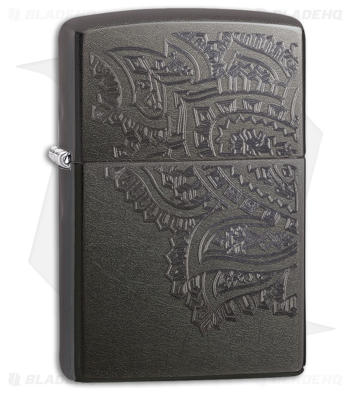 Zippo Lighter Iced Paisley (Gray Dusk) 12326 - Blade HQ