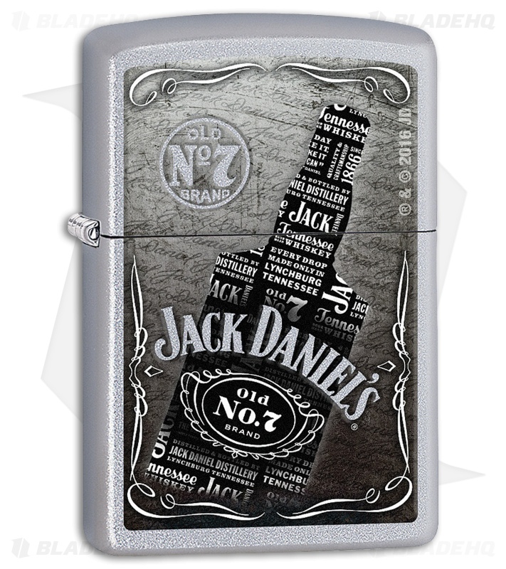 Zippo Lighter Jack Daniels Bottle (Satin Chrome) 11816 - Blade HQ