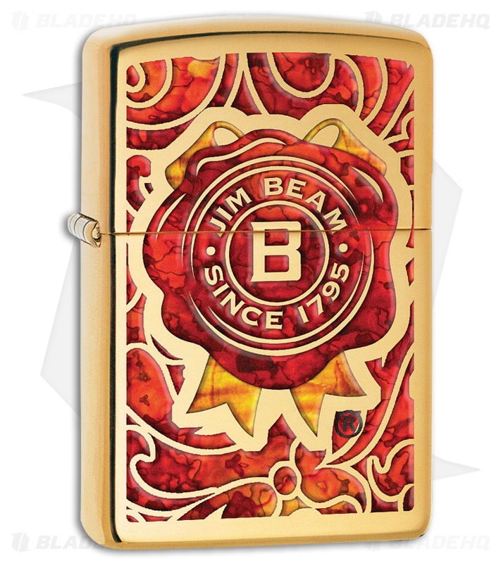 Zippo Lighter Jim Beam Ribbon (High Polish Brushed Brass) 11840