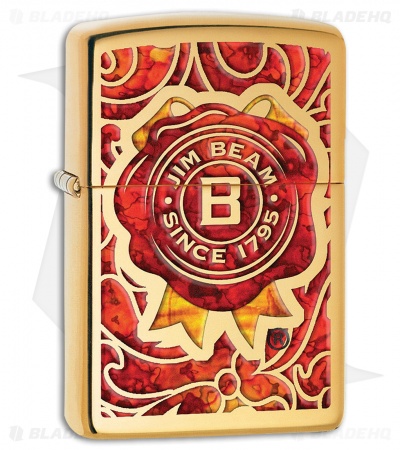 Zippo Lighter Jim Beam Ribbon (High Polish Brushed Brass) 11840