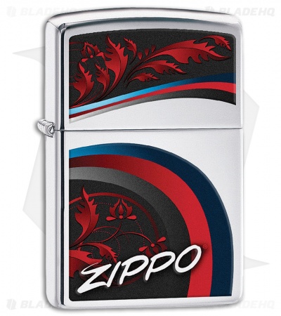 Zippo Lighter Satin and Ribbons (High Polish Chrome) 12298