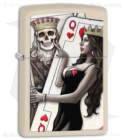 Zippo Lighter Skull King, Queen Beauty (Cream Matte) 11979 