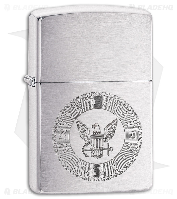 Zippo Lighter US Navy Seal (Brushed Chrome) 11897 - Blade HQ