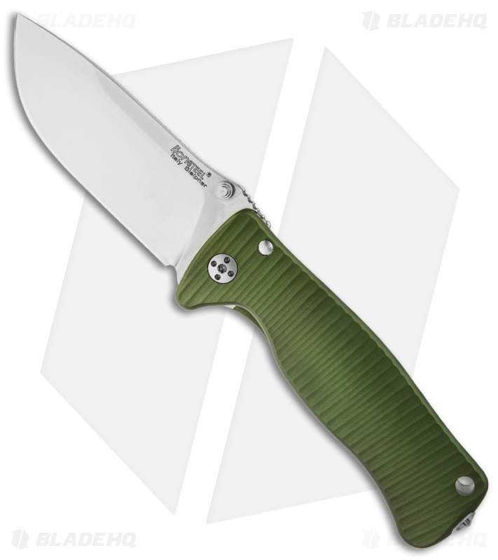 LionSteel SR2 Green Aluminum Folding Knife (3.125" Satin Plain)