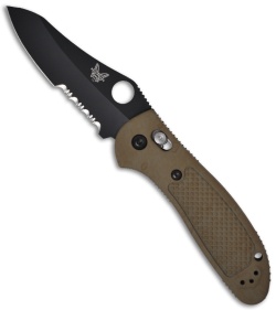 Benchmade Griptilian AXIS Lock Knife Sand (3.45" Black Serr) 550SBKHGSN