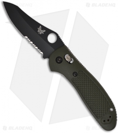 Benchmade Griptilian AXIS Lock Knife Olive Drab (3.45" Black Serr) 550SBKHGOD