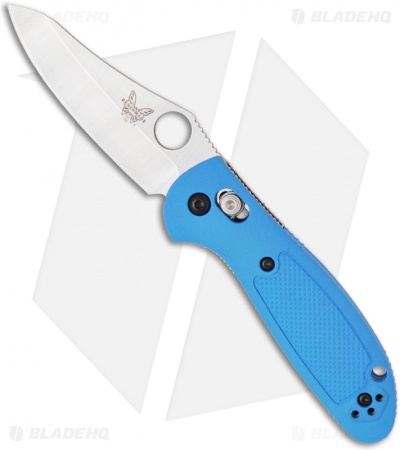 Benchmade Mini Griptilian AXIS Lock Knife Blue (2.91" Satin) 555HG-BLU