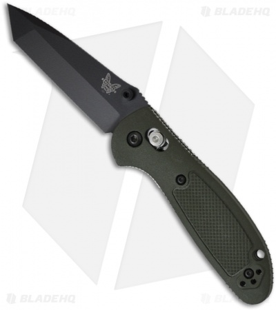 Benchmade Mini Griptilian OD Green Tanto Knife (2.91" Black) 557BKOD 