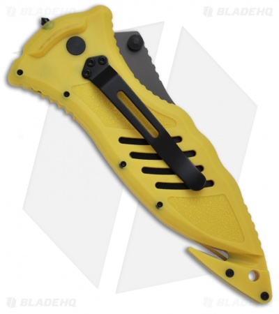 BlackHawk! CQD Mark I Type E Spear Point Yellow Knife (3.75" Serr) 15M111YL