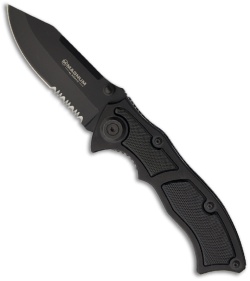 Boker Magnum Stout Liner Lock Knife (3.5" Black Serr) 01MB408