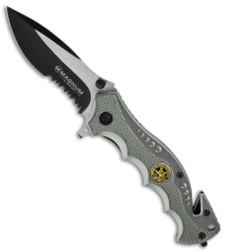 Boker Magnum Smokejumper Liner Lock Knife (3.35" Black Serr) 01RY769