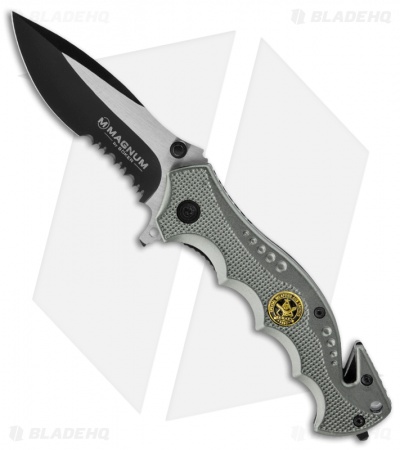 Boker Magnum Smokejumper Liner Lock Knife (3.35" Black Serr) 01RY769