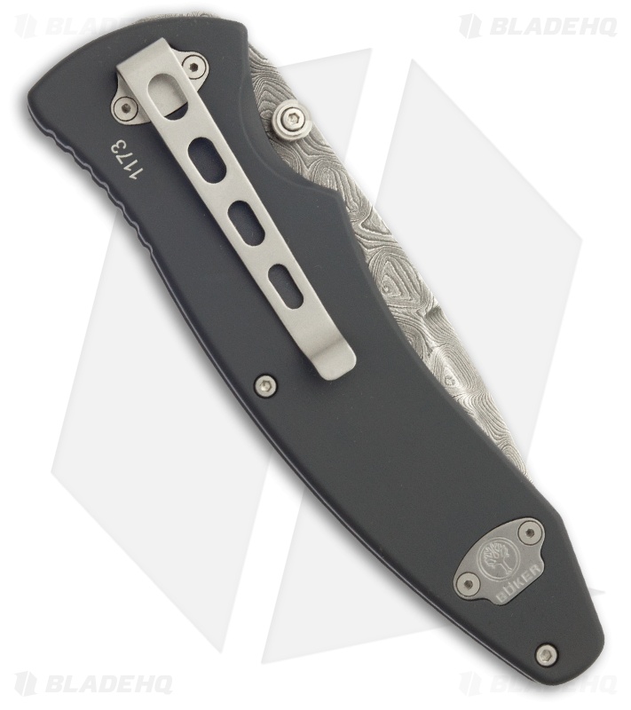 Boker Tirpitz Damascus Liner Lock Knife Aluminum/Walnut (4" Gold Damascus)