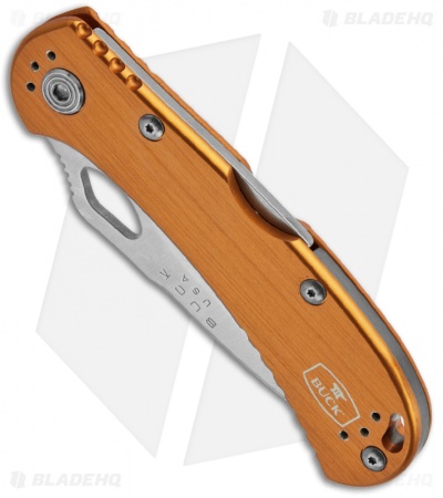 Buck SpitFire Lockback Knife Orange (3.25" Satin Serr) 0722ORX1