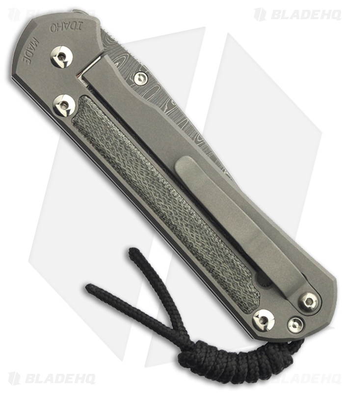Chris Reeve Large Sebenza 21 Knife w/ Micarta Inlays Ladder Damascus