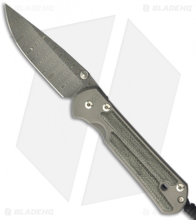 Chris Reeve Large Sebenza 21 Knife w/ Micarta Inlays Ladder Damascus