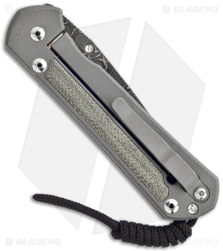 Chris Reeve Large Sebenza 21 Knife w/ Micarta Inlays (3.625" Raindrop Damascus)