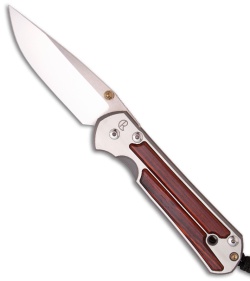 Chris Reeve Large Sebenza 21 Knife w/ Cocobolo Wood Inlay (3.625" Plain)