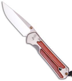 Chris Reeve Small Sebenza 21 Knife w/ Cocobolo Wood Inlays (2.94" Plain)