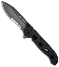 CRKT Carson M21-12G Liner Lock Knife Black G-10 (3" Gray Serr)