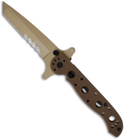 CRKT Carson M16-13DSFG Tanto Flipper Knife Desert Tan G-10 (3.5" Serr)