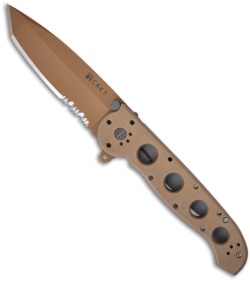 CRKT Carson M16-14D Desert Camo Tanto Flipper Knife Aluminum (3.875" Tan Serr)