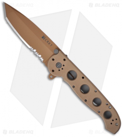 CRKT Carson M16-14D Desert Camo Tanto Flipper Knife Aluminum (3.875" Tan Serr)