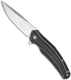 CRKT Ken Onion Ripple Frame Lock Knife Black (3.125" Satin) K405KXP