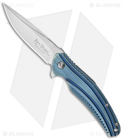 CRKT Ken Onion Ripple Frame Lock Knife Blue (3.125" Satin) K405BXP