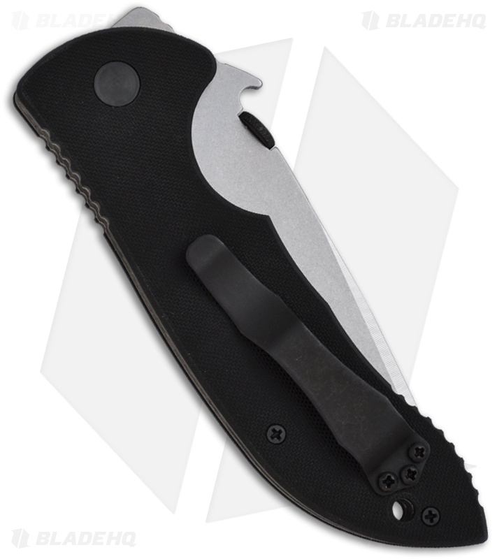 Emerson Commander SFS Folding Knife w/ Wave (3.75" Stonewash Serr)